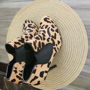 Aldo Leopard Print Fur Ankle boots Stilettos Heels Size 9